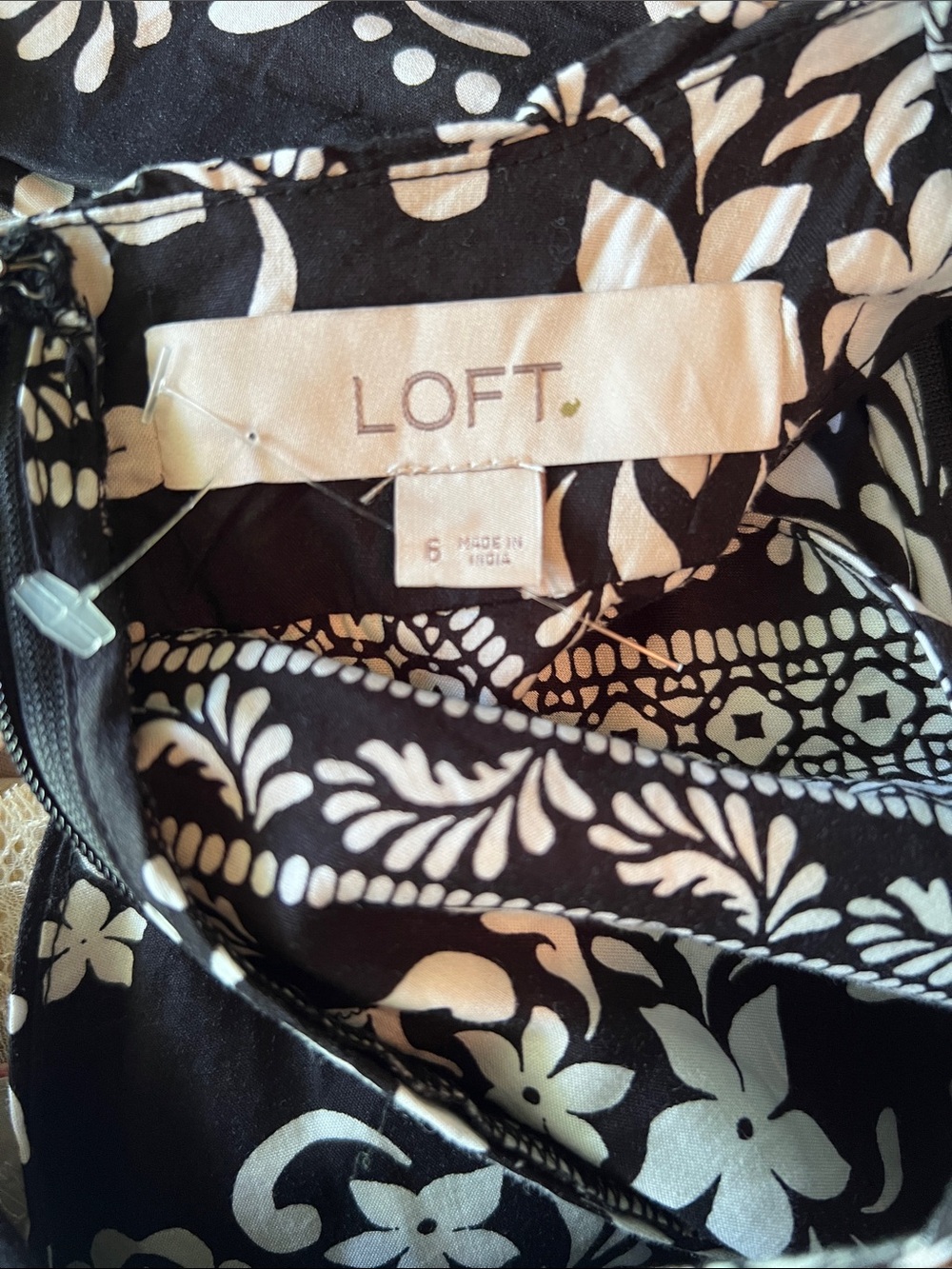 LOFT Black & White Floral Halter Peplum Top - Picture 11 of 12